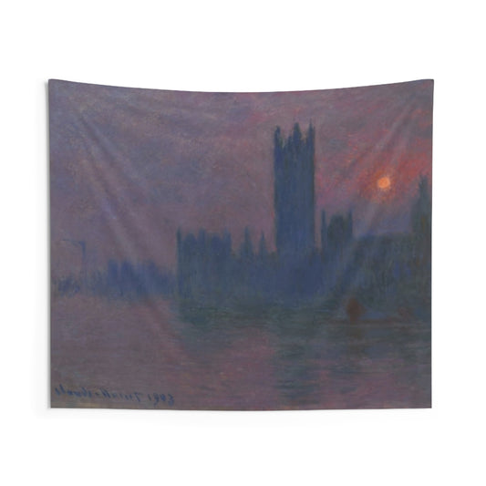 "Houses of Parliament, Sunset" by Claude Monet -- Indoor Wall Tapestry