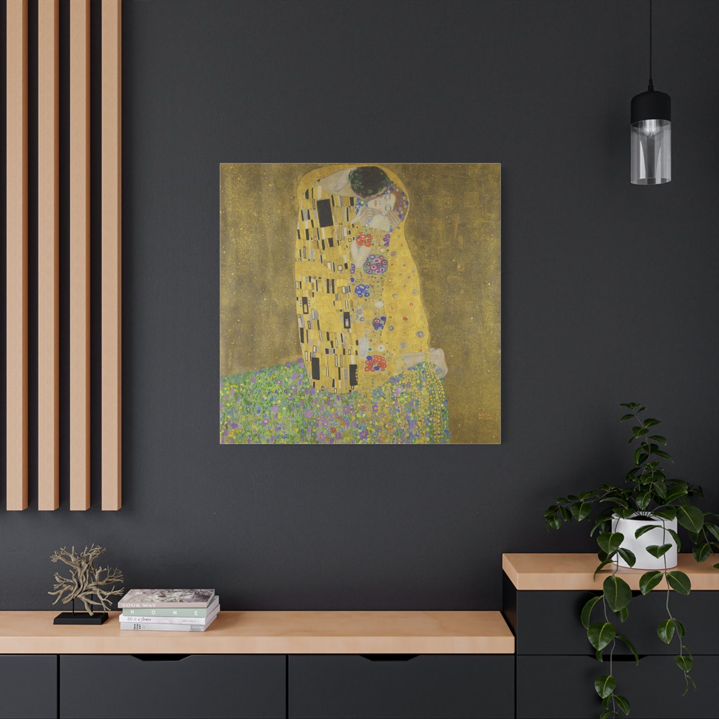 "The Kiss" by Gustav Klimt -- Matte Canvas, Stretched, 1.25"