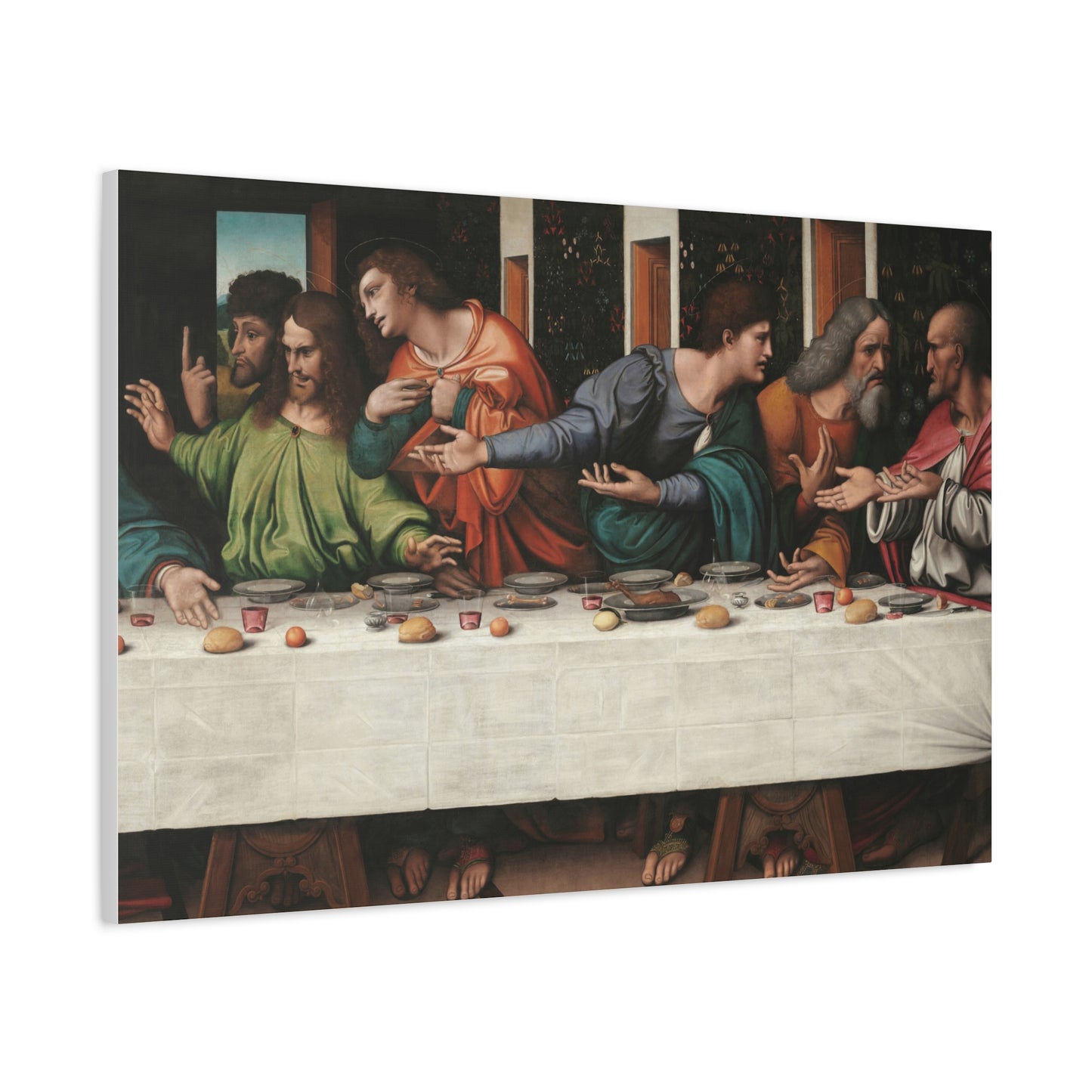 Canvas Series 3 of 3 -- Right Side of "The Last Supper," by Giampietrino & Boltraffio -- Matte Canvas, Stretched, 1.25"