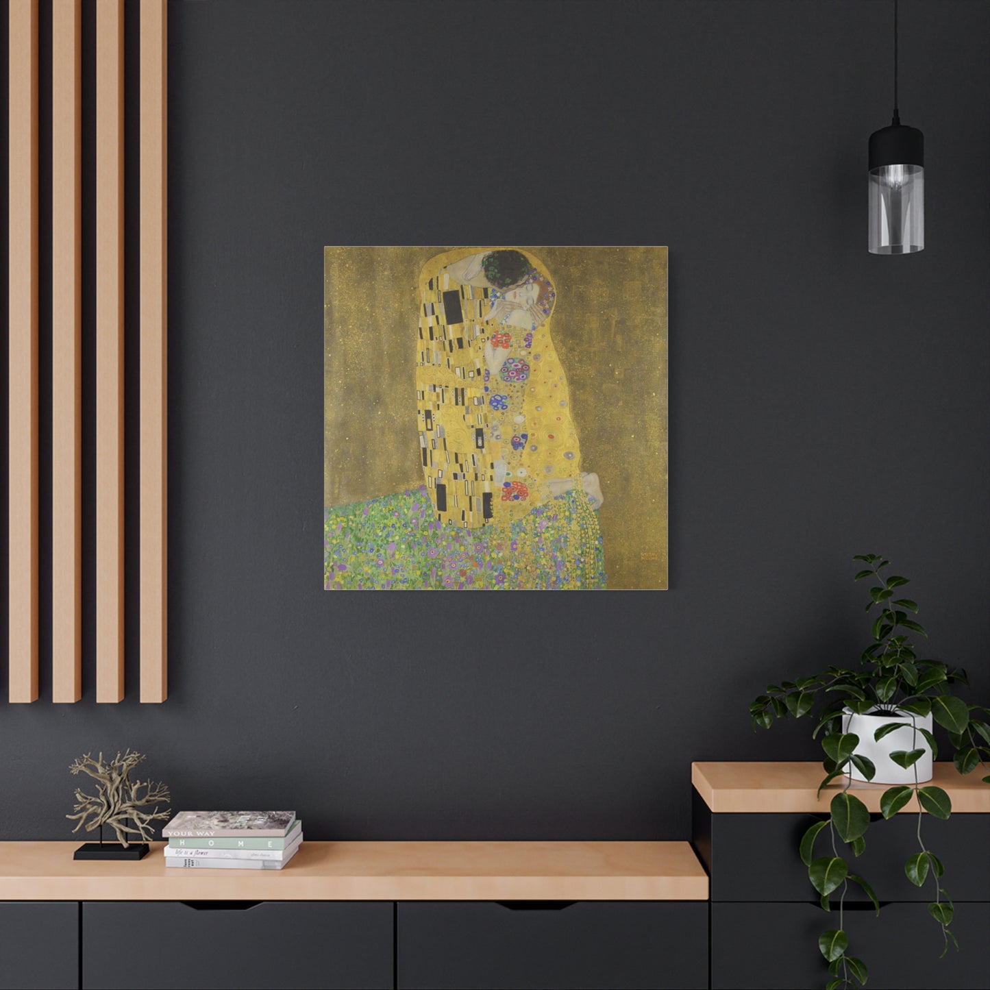 "The Kiss" by Gustav Klimt -- Matte Canvas, Stretched, 1.25"