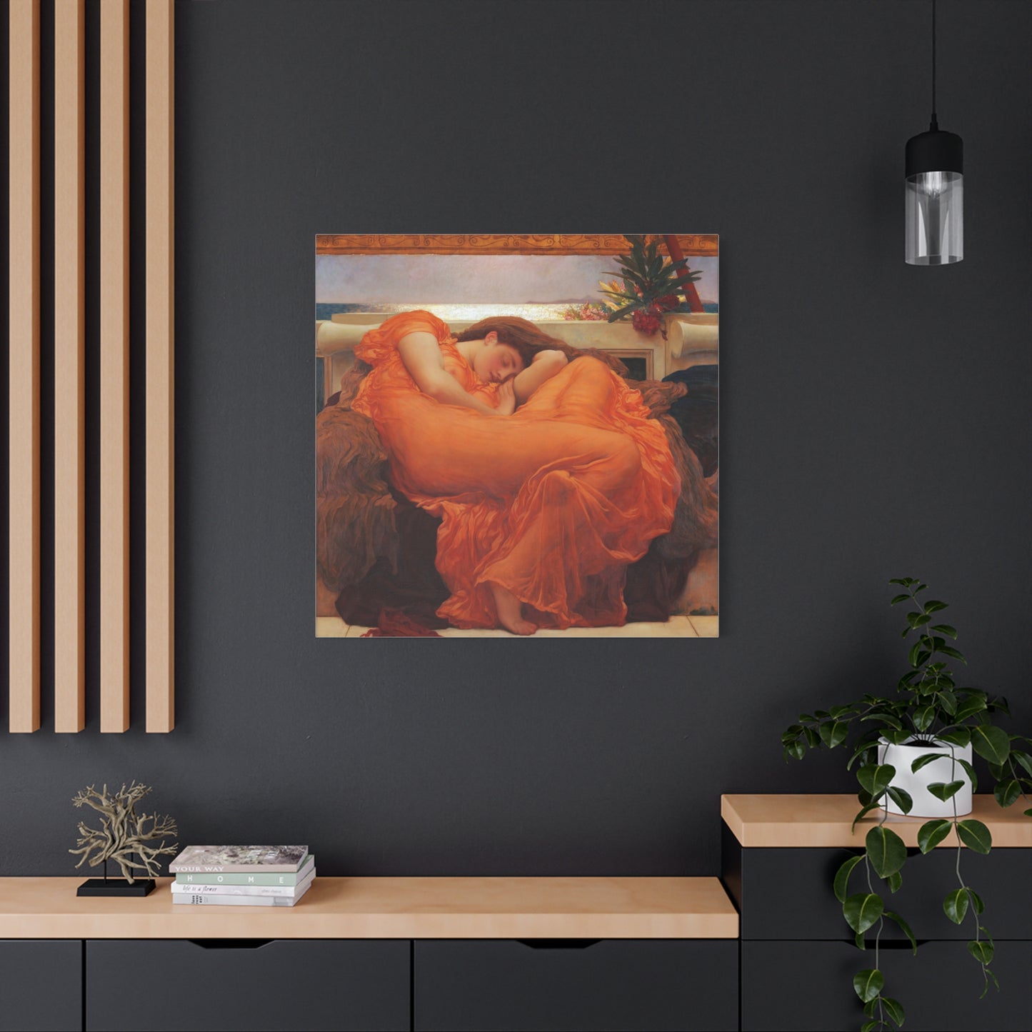 "Flaming June" by Frederic Leighton -- Matte Canvas, Stretched, 1.25"