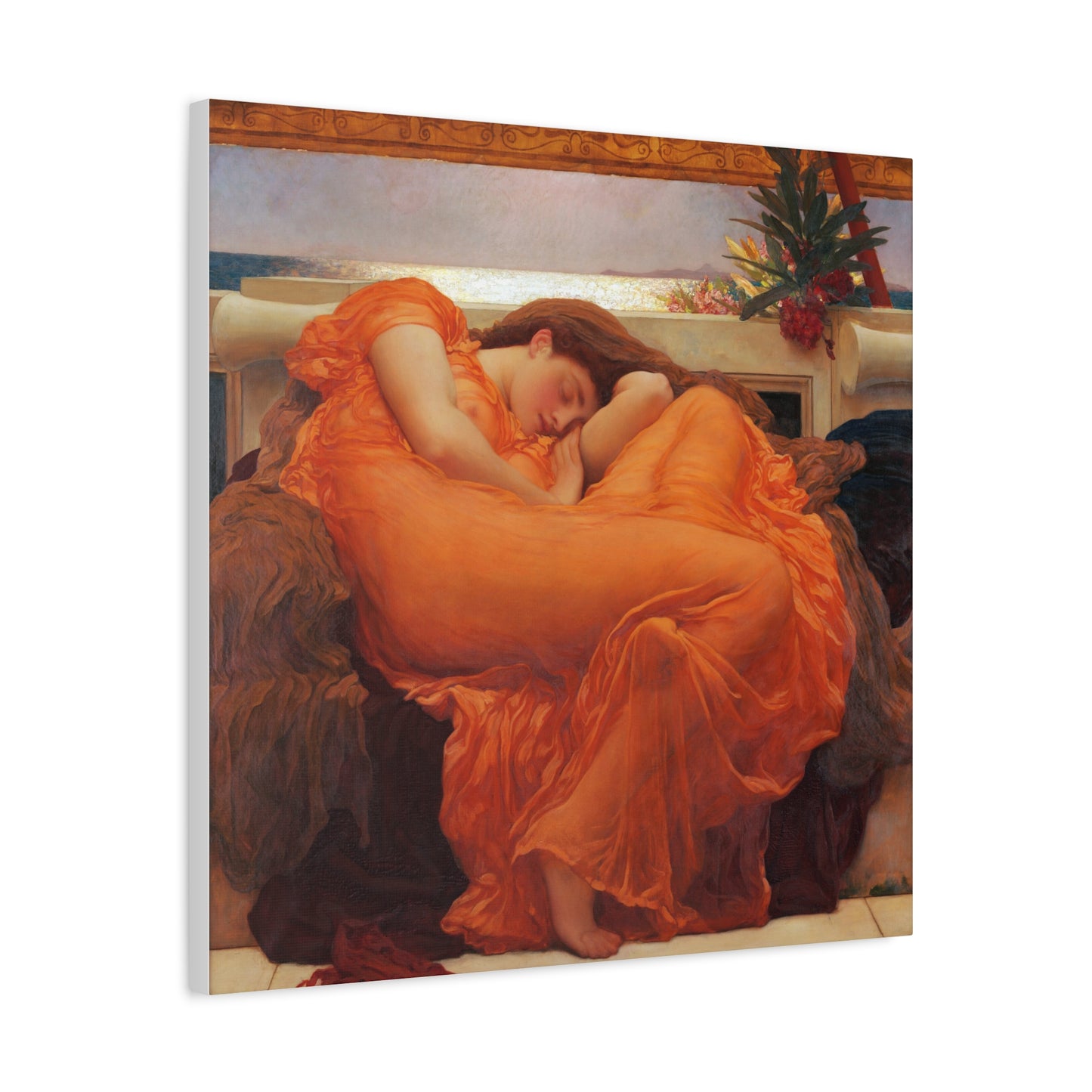 "Flaming June" by Frederic Leighton -- Matte Canvas, Stretched, 1.25"