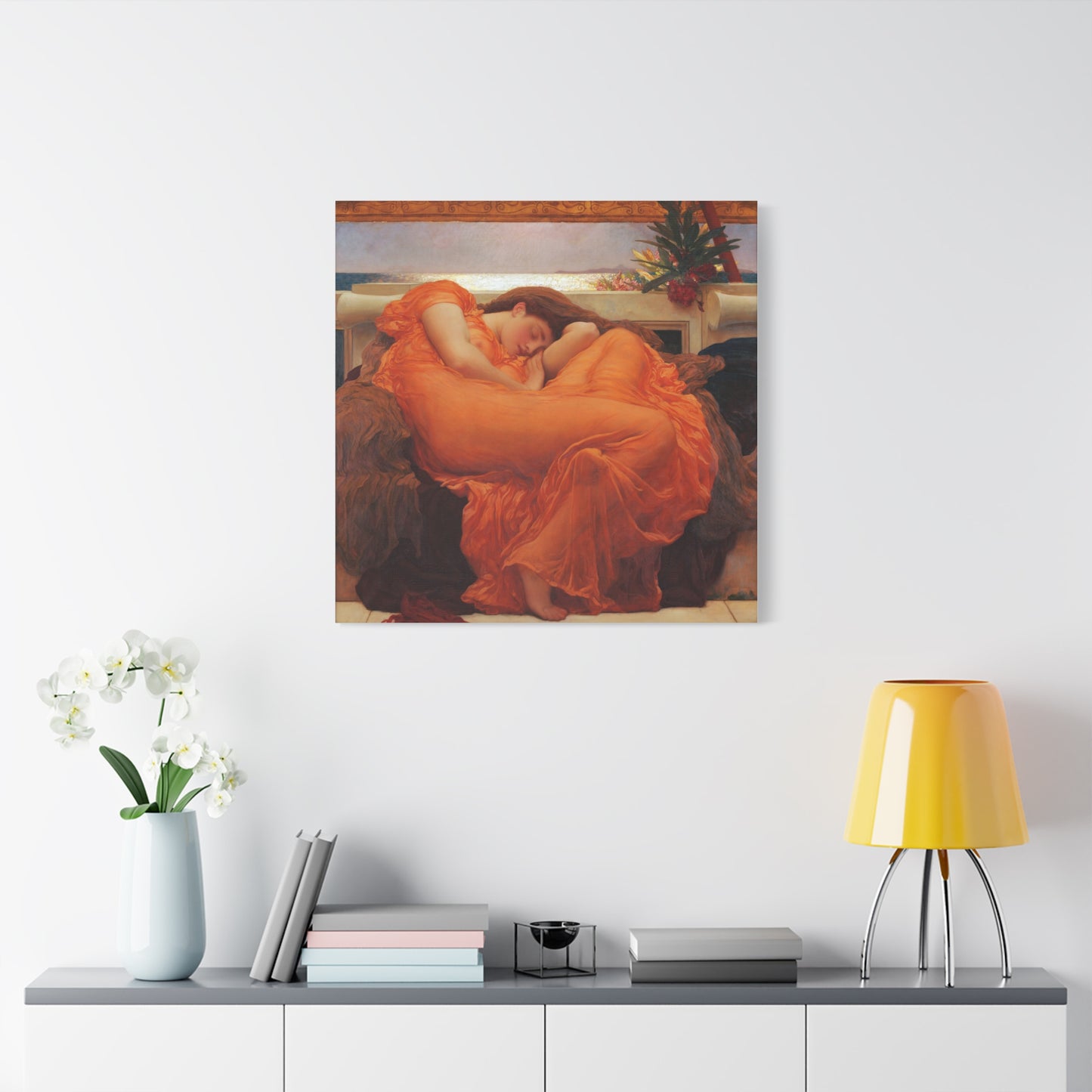 "Flaming June" by Frederic Leighton -- Matte Canvas, Stretched, 1.25"