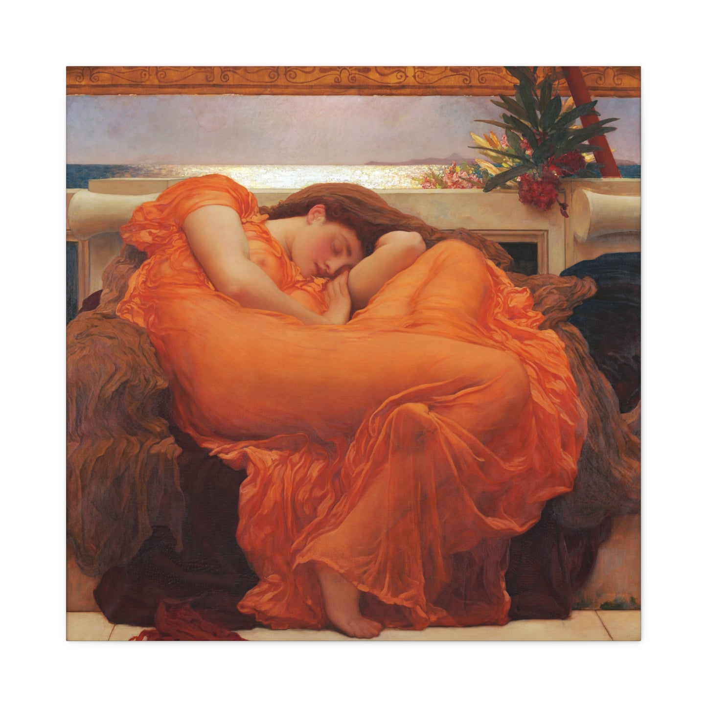 "Flaming June" by Frederic Leighton -- Matte Canvas, Stretched, 1.25"