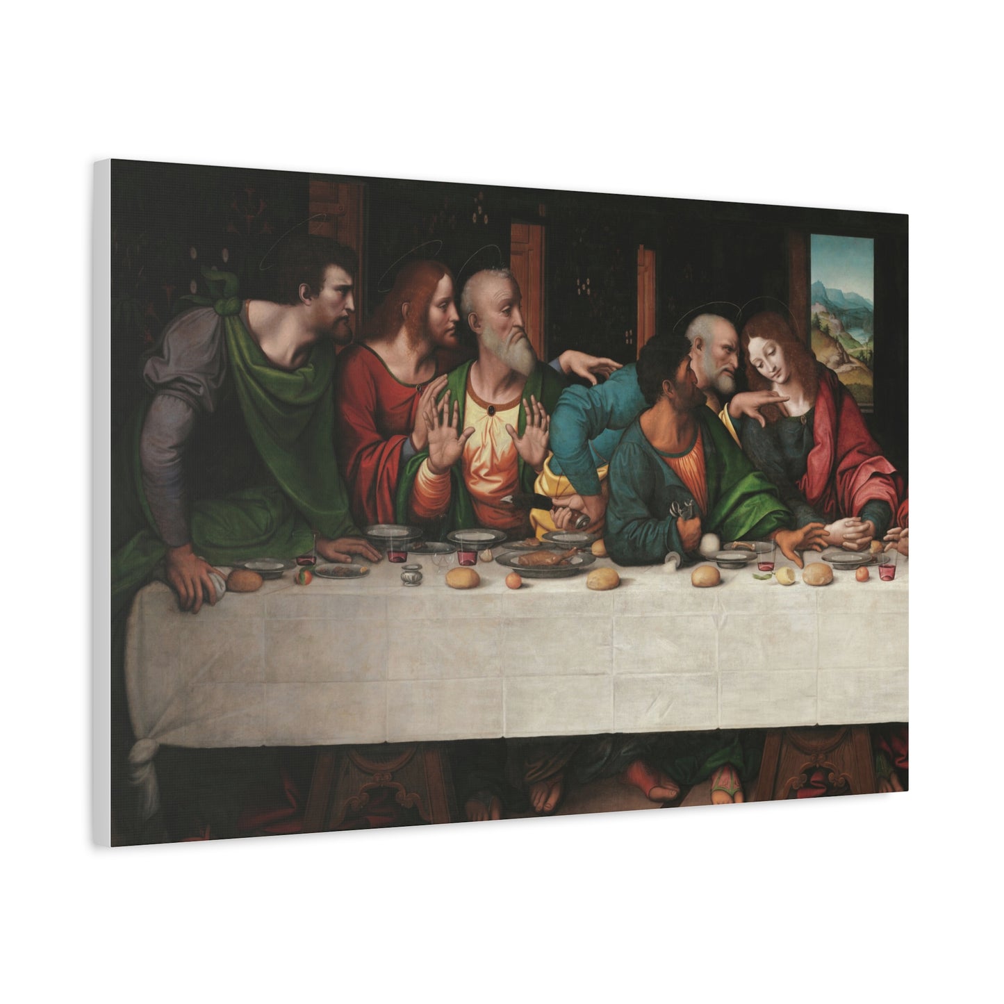 Canvas Series 1 of 3 -- Left Side of "The Last Supper," by Giampietrino & Boltraffio -- Matte Canvas, Stretched, 1.25"