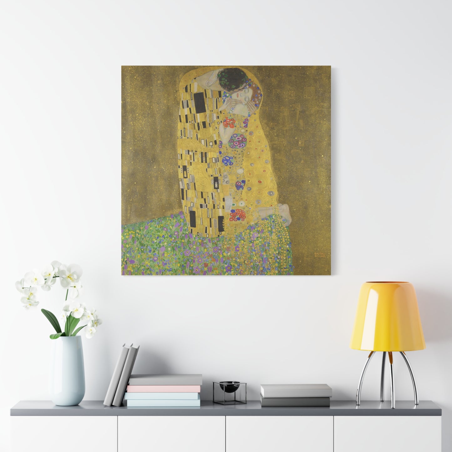 "The Kiss" by Gustav Klimt -- Matte Canvas, Stretched, 1.25"