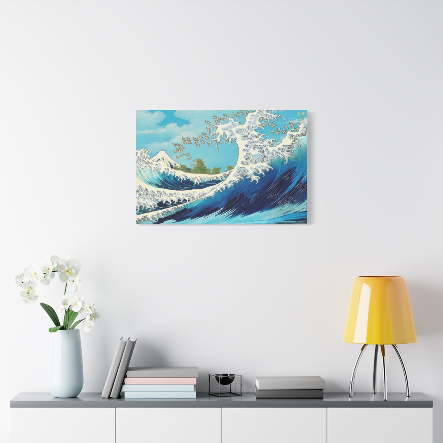 "Fuji at Sea" by Katsushika Hokusai -- Matte Canvas, Stretched, 1.25"