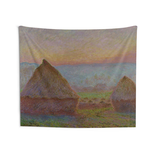 "Grainstacks" by Monet -- Indoor Wall Tapestry