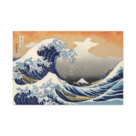 "The Great Wave Off Kanagawa" by Katsushika Hokusai -- Matte Canvas, Stretched, 1.25"