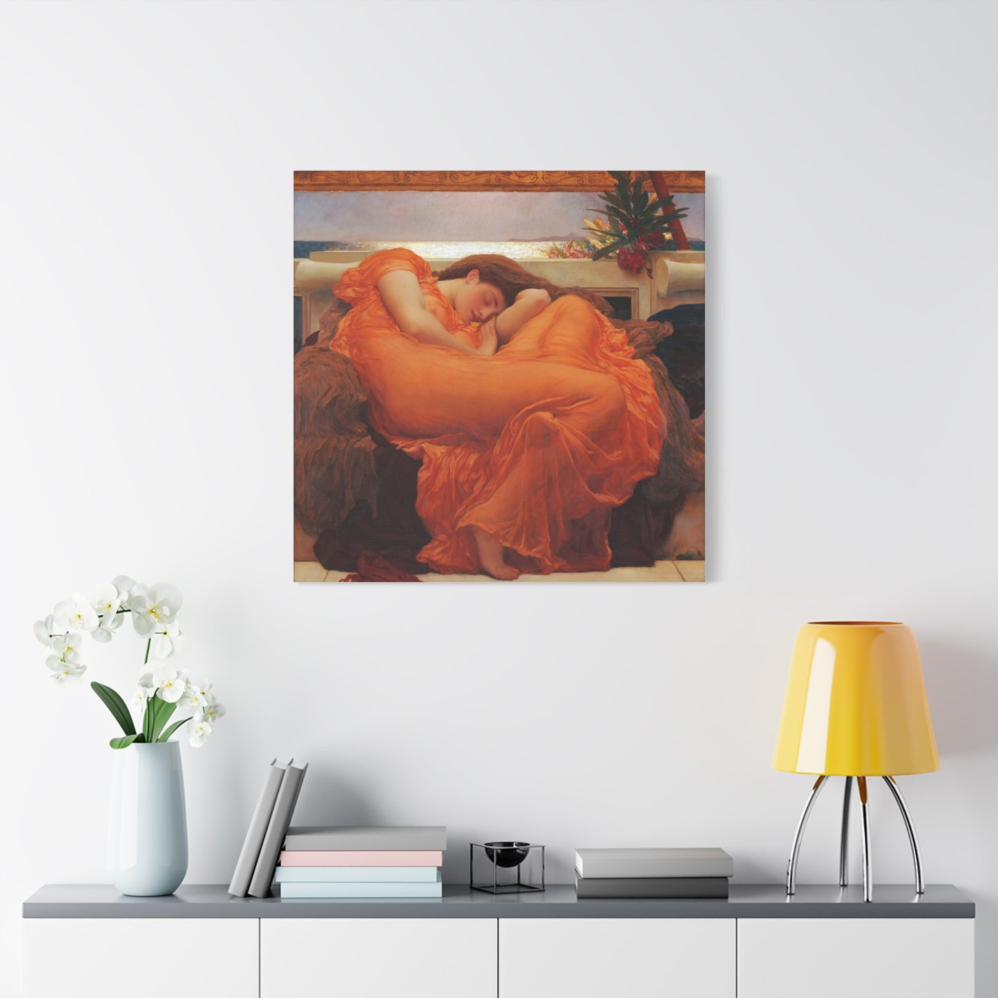 "Flaming June" by Frederic Leighton -- Matte Canvas, Stretched, 1.25"