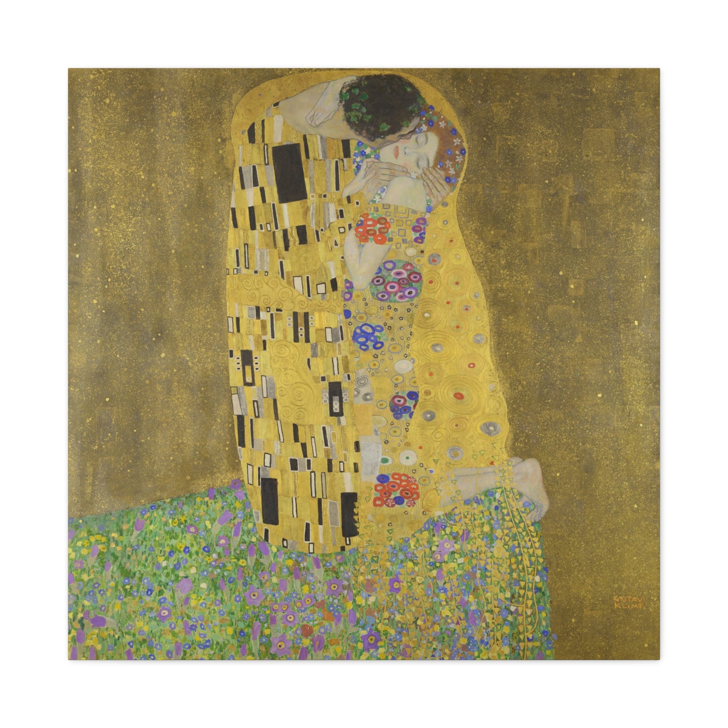 "The Kiss" by Gustav Klimt -- Matte Canvas, Stretched, 1.25"