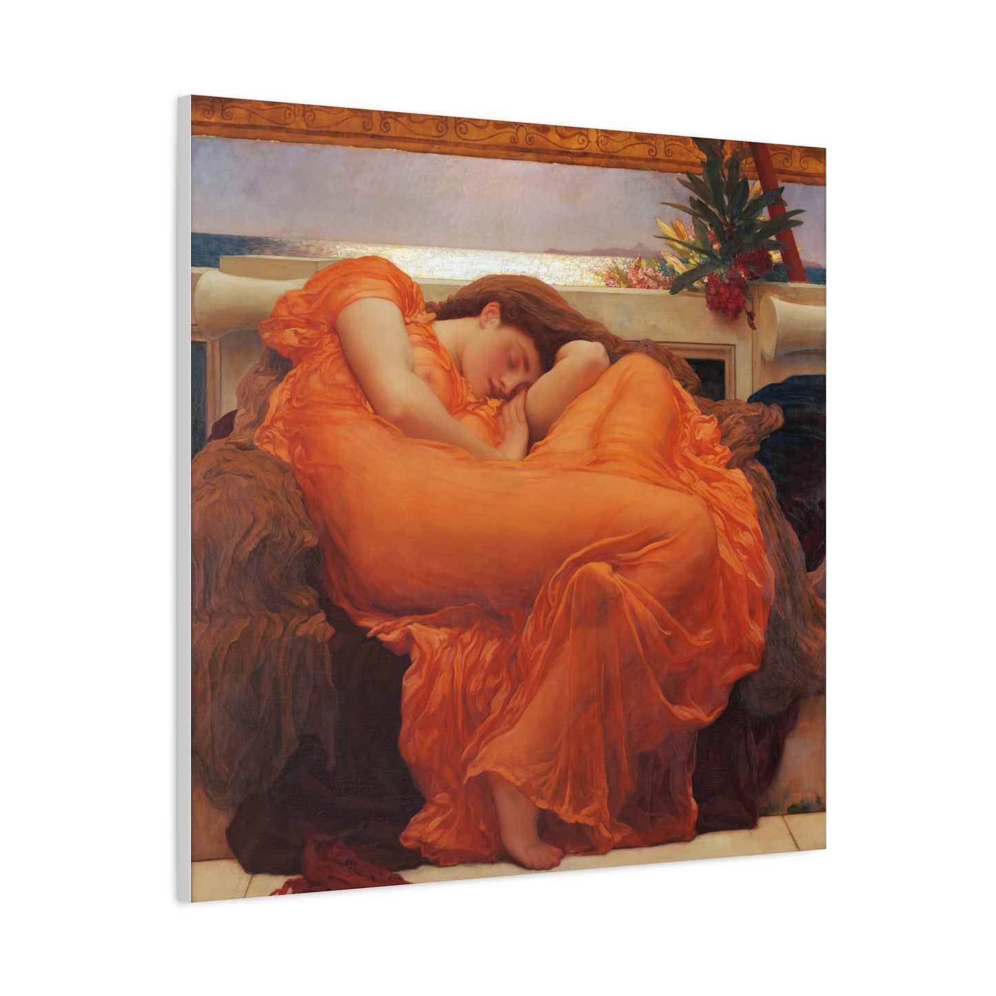 "Flaming June" by Frederic Leighton -- Matte Canvas, Stretched, 1.25"