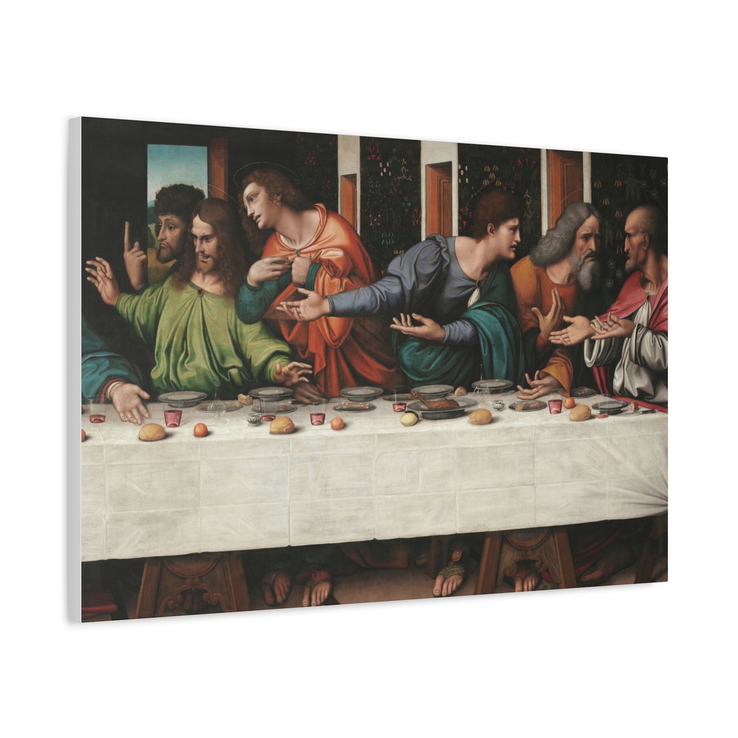 Canvas Series 3 of 3 -- Right Side of "The Last Supper," by Giampietrino & Boltraffio -- Matte Canvas, Stretched, 1.25"