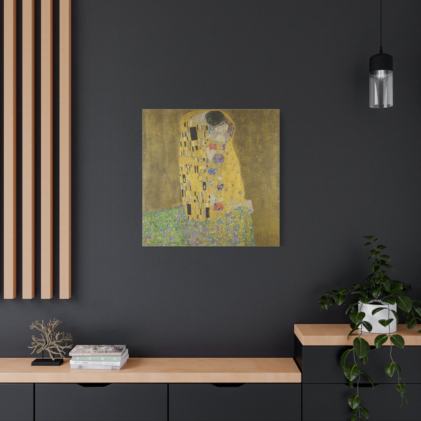 "The Kiss" by Gustav Klimt -- Matte Canvas, Stretched, 1.25"