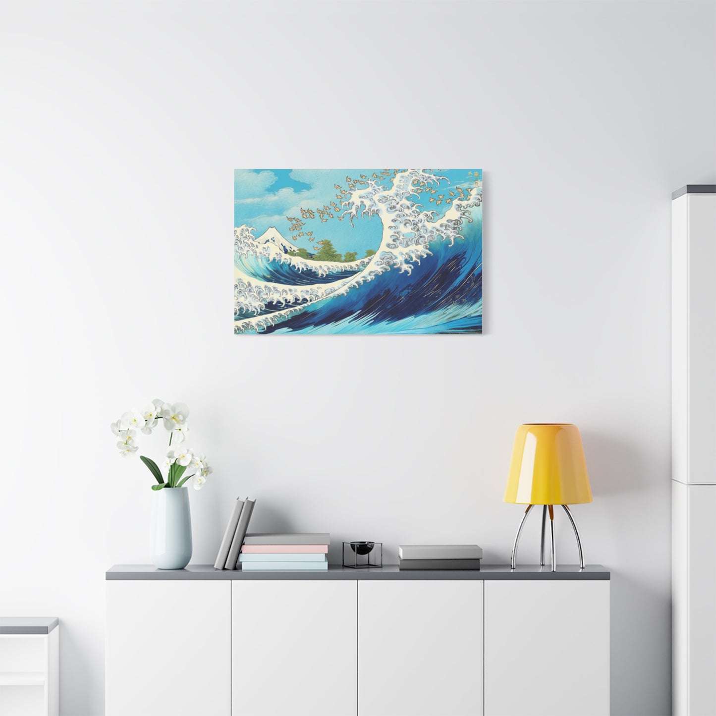 "Fuji at Sea" by Katsushika Hokusai -- Matte Canvas, Stretched, 1.25"