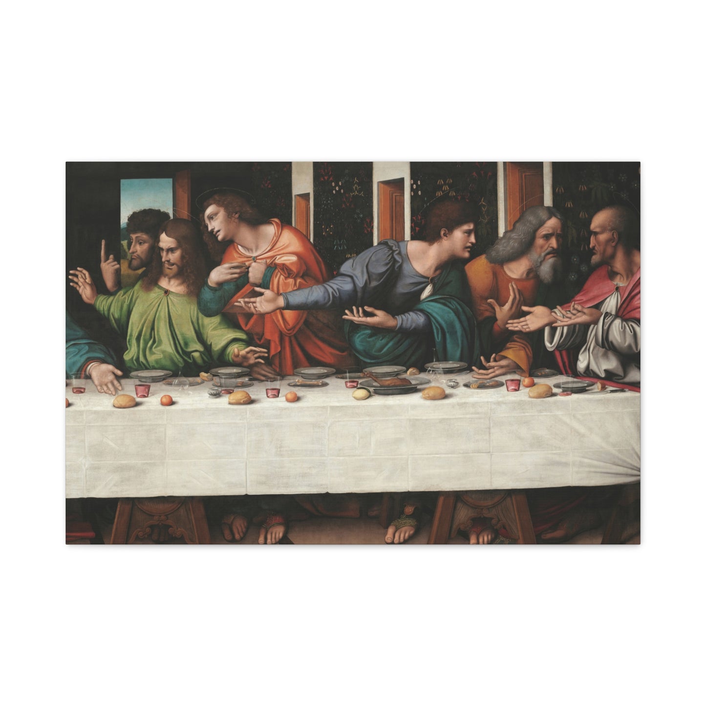 Canvas Series 3 of 3 -- Right Side of "The Last Supper," by Giampietrino & Boltraffio -- Matte Canvas, Stretched, 1.25"