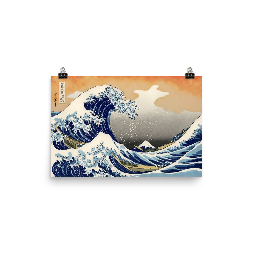 "The Great Wave Off Kanagawa" by Katsushika Hokusai -- Museum-quality Poster