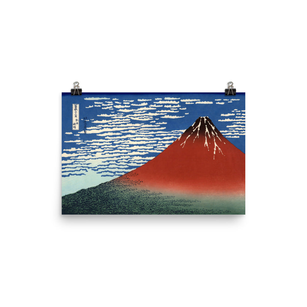 "Red Fuji" by Katsushika Hokusai -- Museum-quality Poster