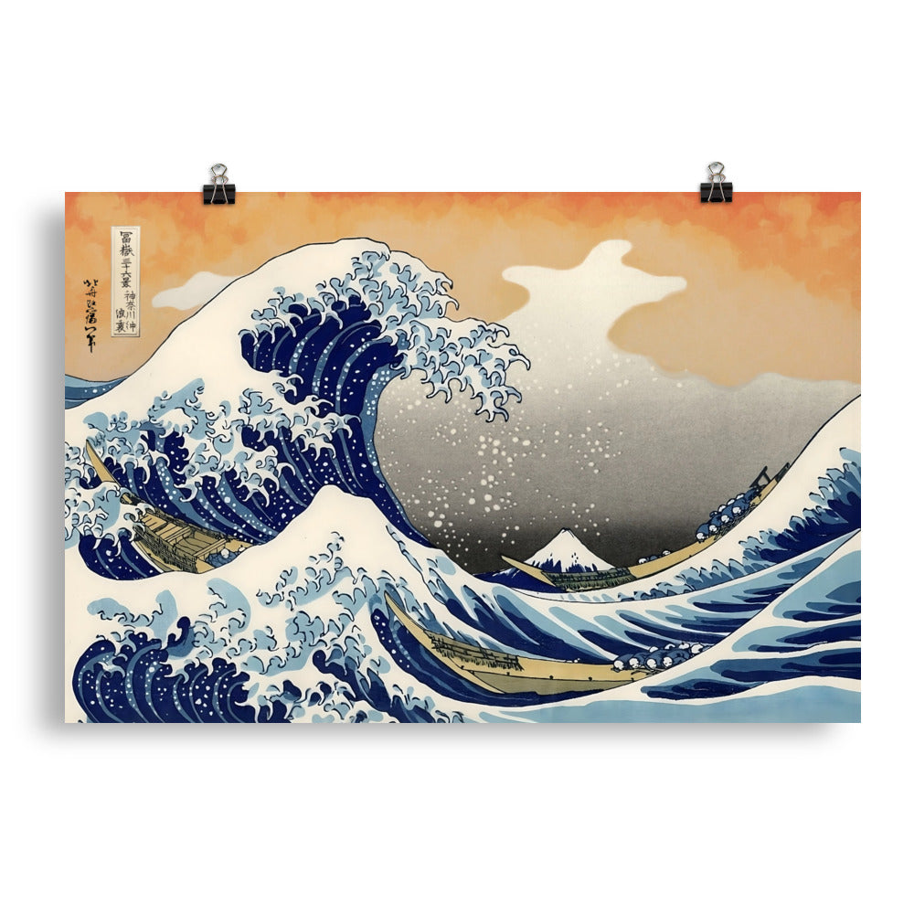 "The Great Wave Off Kanagawa" by Katsushika Hokusai -- Museum-quality Poster