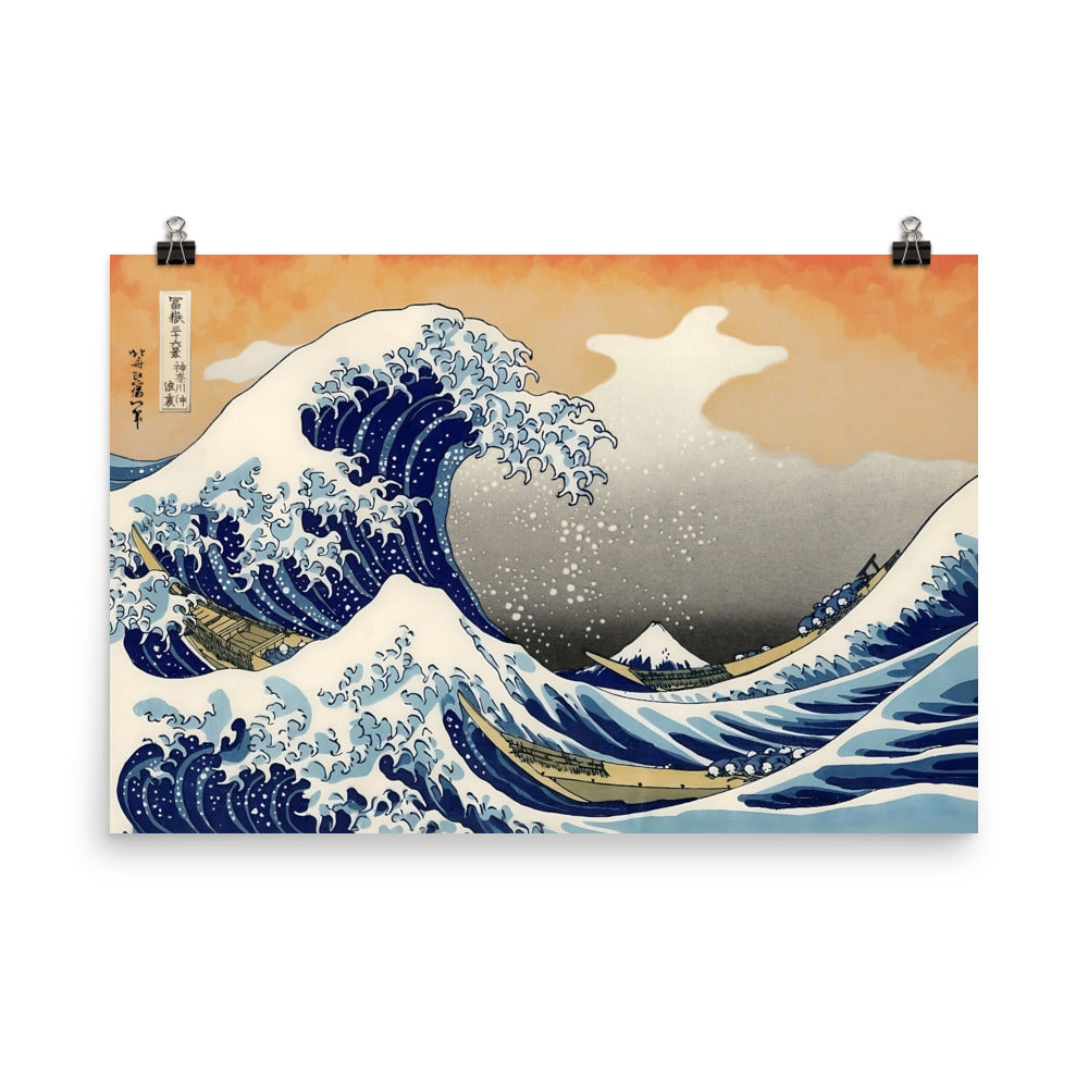 "The Great Wave Off Kanagawa" by Katsushika Hokusai -- Museum-quality Poster