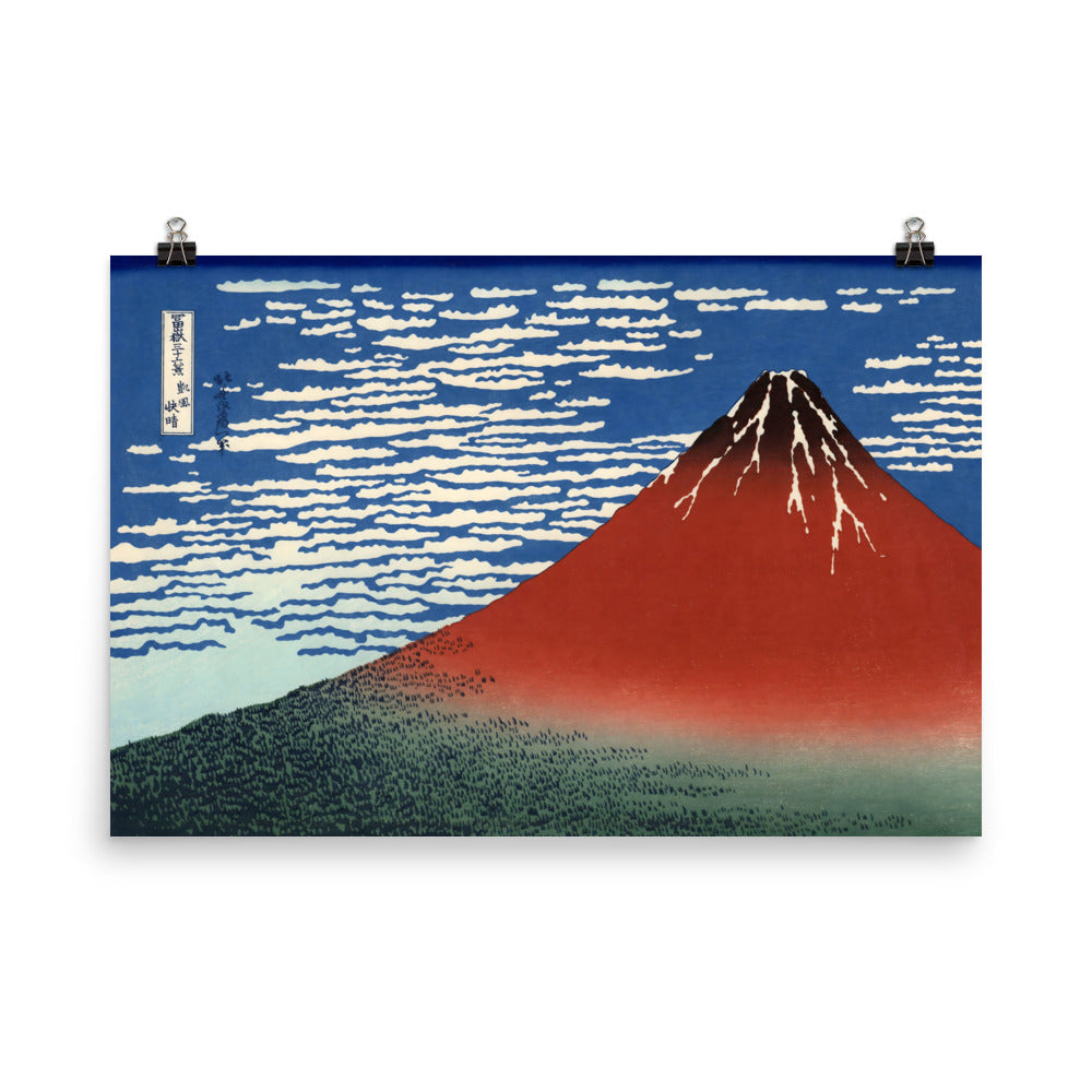 "Red Fuji" by Katsushika Hokusai -- Museum-quality Poster